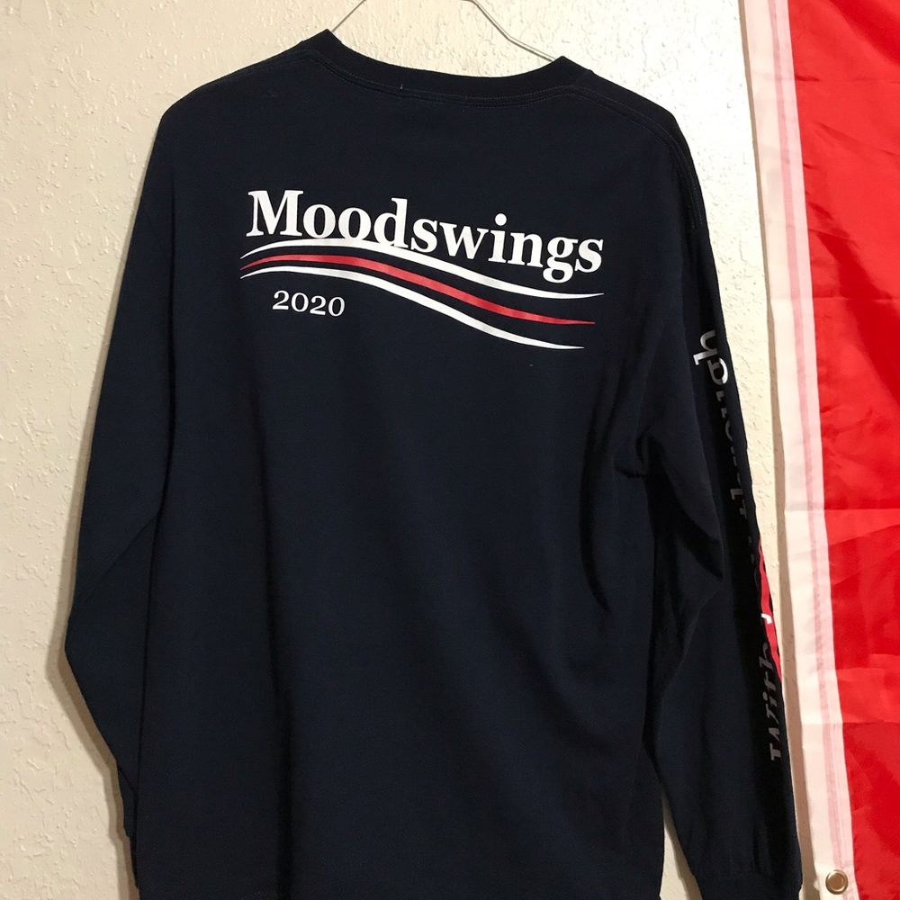 blue “mood swings 2020” shirt